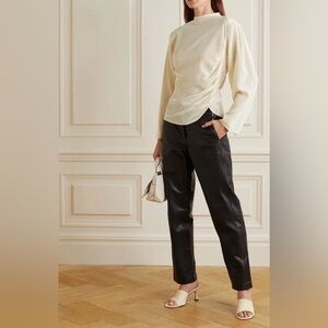 Envelope 1976 100% Silk Jet Top Ruched Crepe de Chine Size 34 (XS/2)